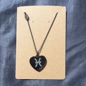 Vintage Y2K Juicy Couture Reversible Silver Heart Pisces Zodiac Necklace